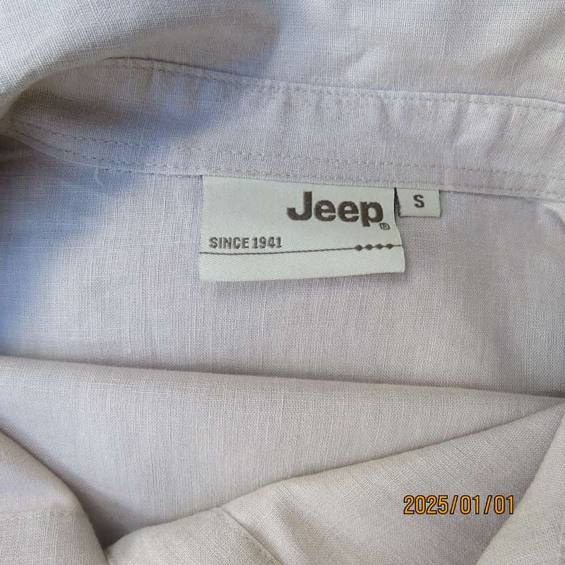 JEEP casual ecru colour linen-cotton blend size 34 tailored top. Button down-shirt collar. As new