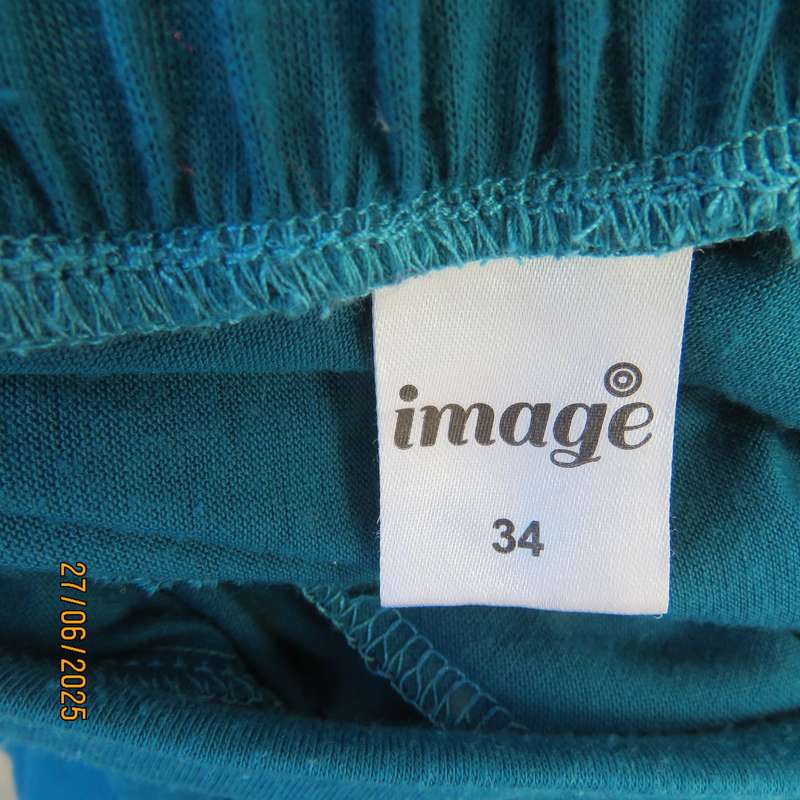 Maxi jade stretch polyester skirt size 34. Pleats on front. Elasticated waist back.