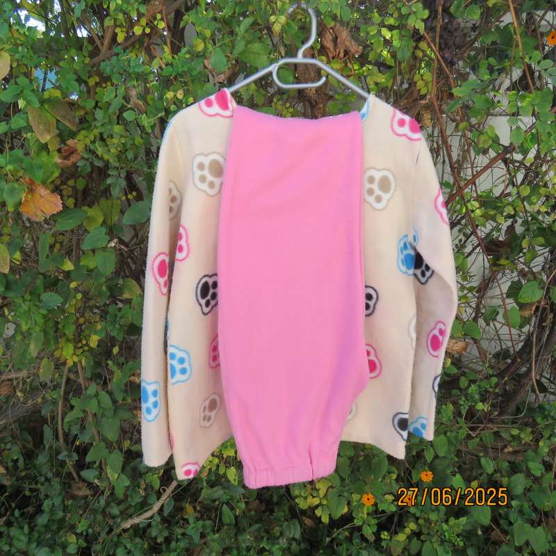 Owner made 2 pc pajama set for 9-10 year old girl in brushed polyester.