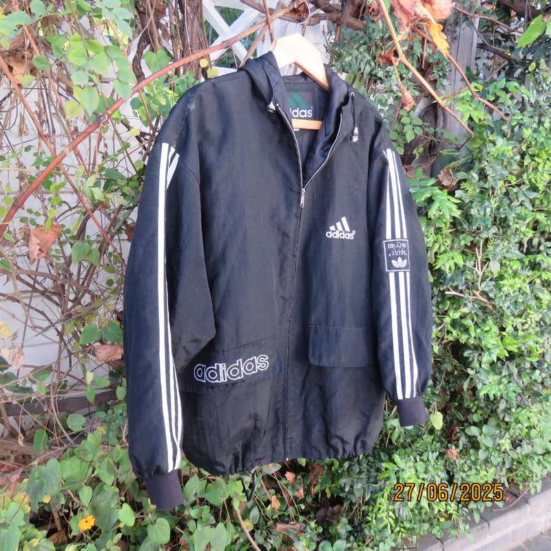 ADIDAS black nylon zip-up size large  jacket