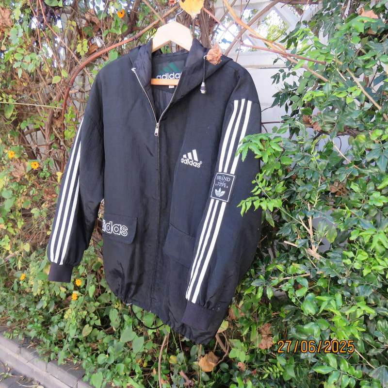 ADIDAS black nylon zip-up size large  jacket