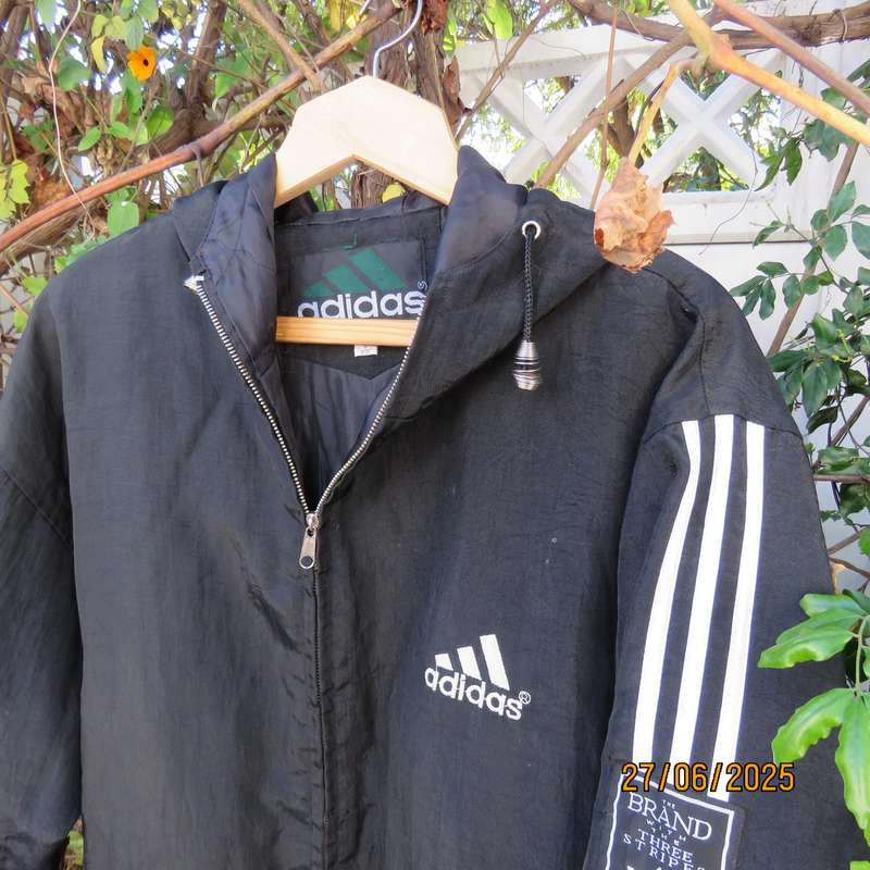 ADIDAS black nylon zip-up size large  jacket
