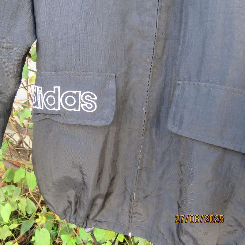 ADIDAS black nylon zip-up size large  jacket
