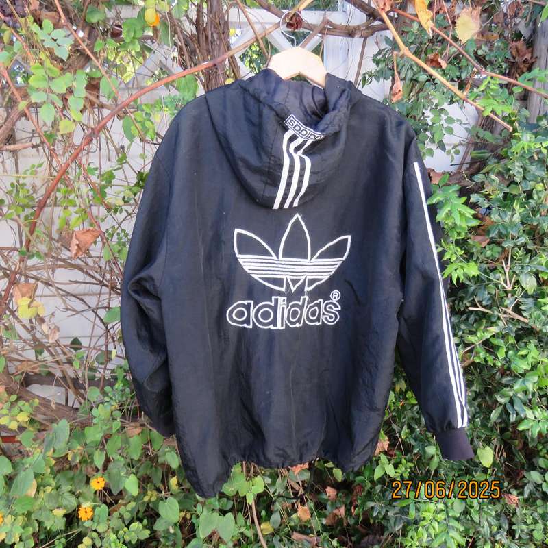 ADIDAS black nylon zip-up size large  jacket