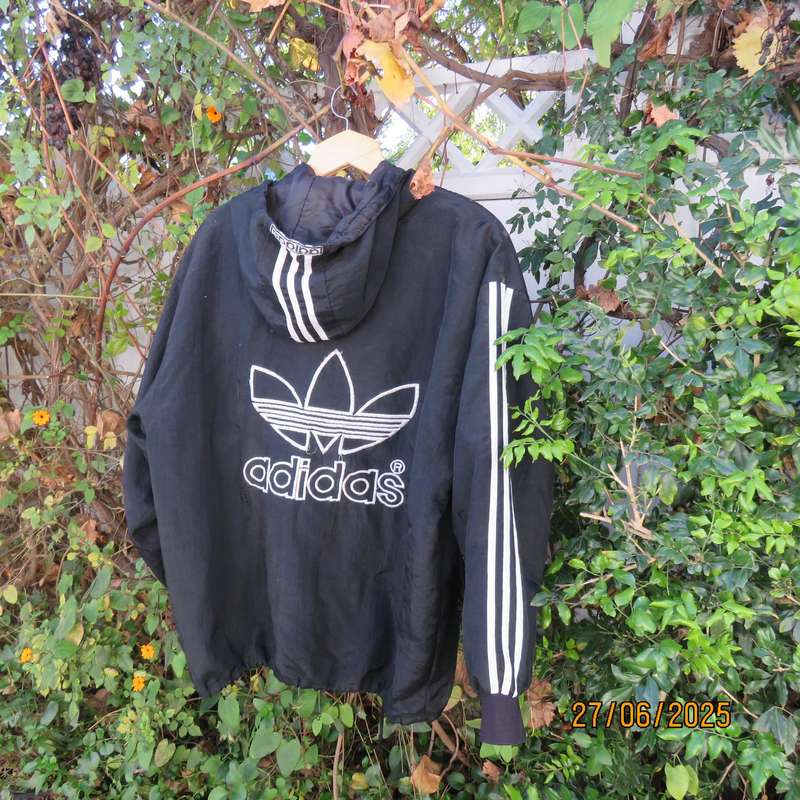 ADIDAS black nylon zip-up size large  jacket