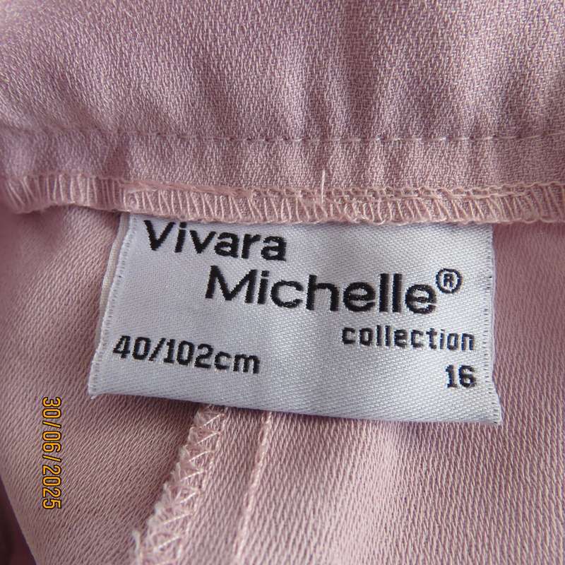 VIVARA MICHELLE pearl pink dress pink pants size 40. Elastic at waist sides.