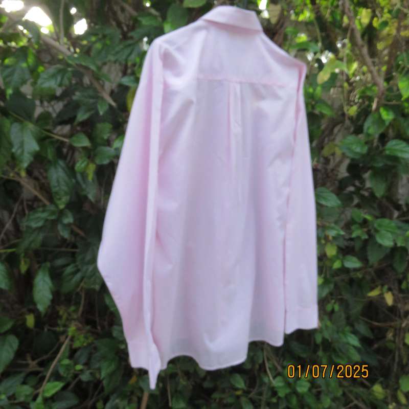 JETENEC men's long sleeve blush pink polycotton shirt size XXL. Free matching tie