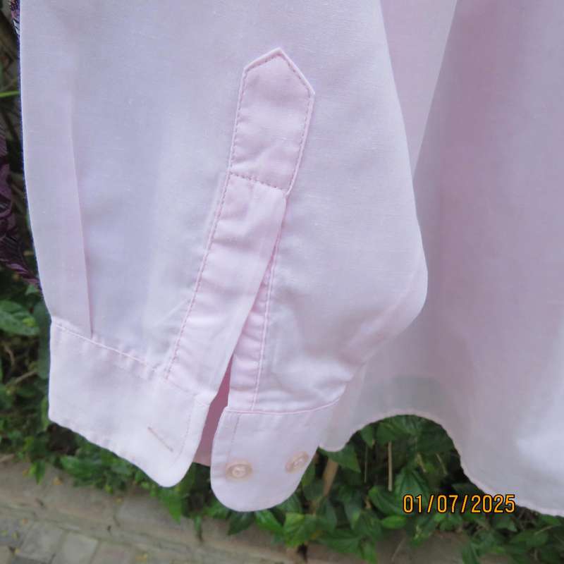JETENEC men's long sleeve blush pink polycotton shirt size XXL. Free matching tie