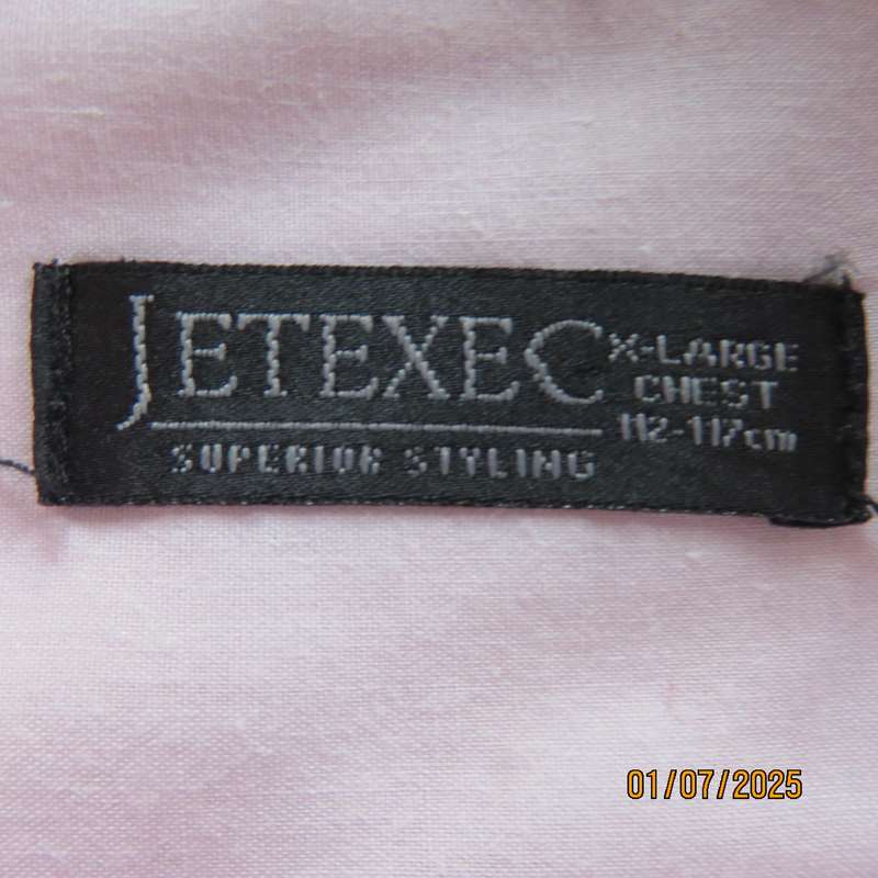 JETENEC men's long sleeve blush pink polycotton shirt size XXL. Free matching tie