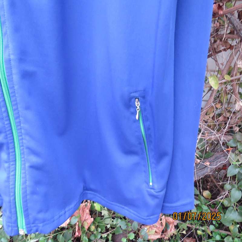 SWD Cricket blue-green zip-up polyester stretch long sleeve jacket size XXL
