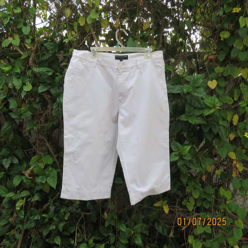 GEORGES RECH white 100% cotton cropped pants size 38. High Quality