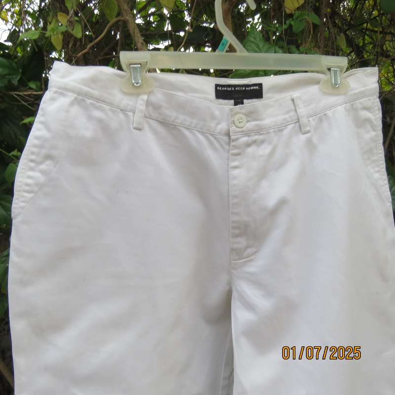 GEORGES RECH white 100% cotton cropped pants size 38. High Quality