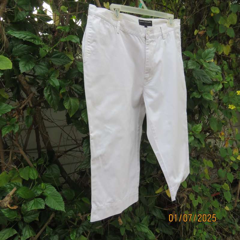 GEORGES RECH white 100% cotton cropped pants size 38. High Quality