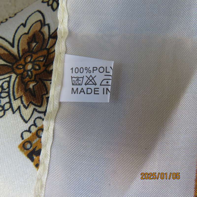 Fabulous rich cream silky polyester square scarf 90cm x 90cm.Autumn colour paisley and bo-ho pattern