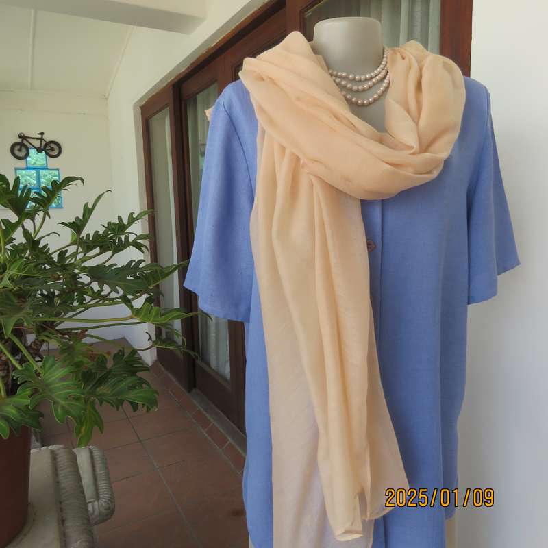 DELSWA steel blue short sleeve button down V neck top-jacket. Size 40. Slitted sides. Very good cond
