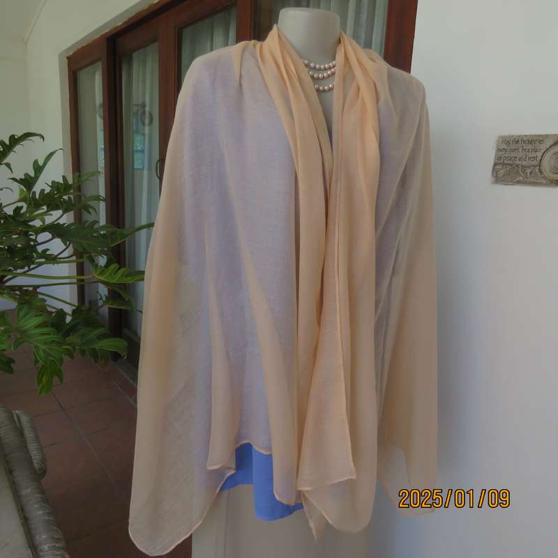 Fabulous fine cotton shawls. Size 182cmx90cm. Rich cream-maroon-peach-grey. Advise colour. New