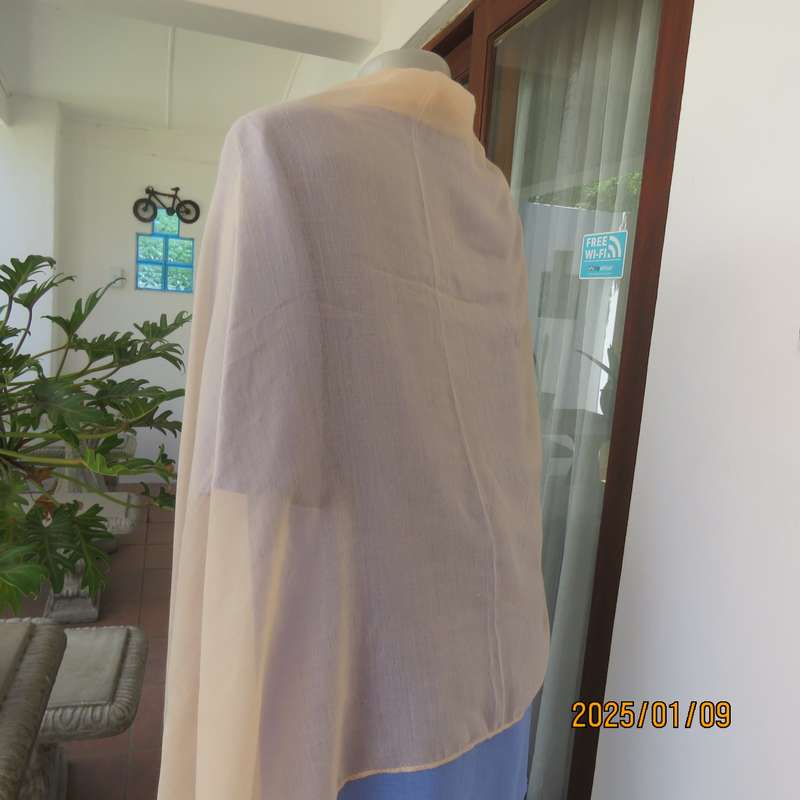 Fabulous fine cotton shawls. Size 182cmx90cm. Rich cream-maroon-peach-grey. Advise colour. New