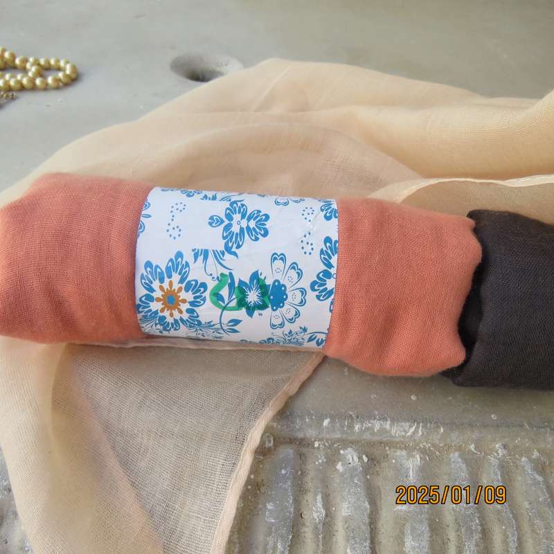 Fabulous fine cotton shawls. Size 182cmx90cm. Rich cream-maroon-peach-grey. Advise colour. New