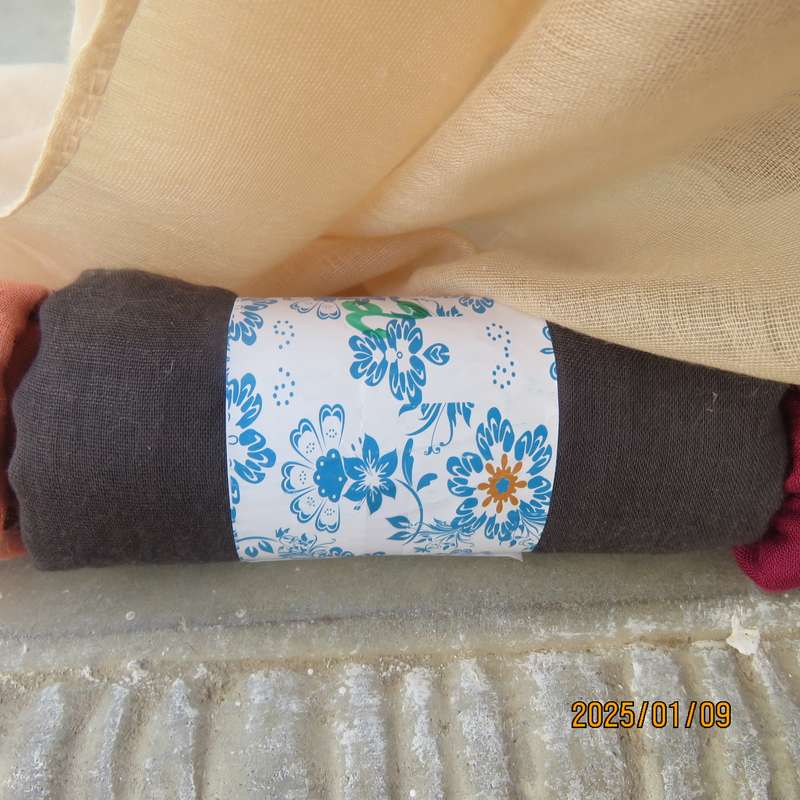 Fabulous fine cotton shawls. Size 182cmx90cm. Rich cream-maroon-peach-grey. Advise colour. New