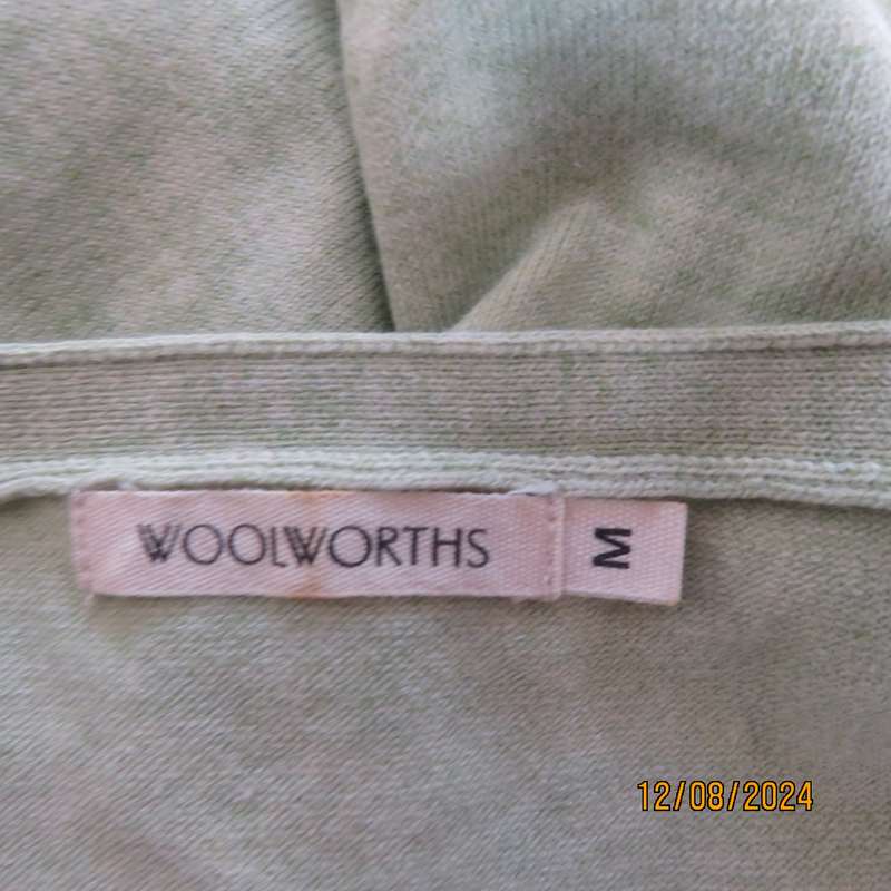 Soft mint green cotton/polyamide stretch knitted size 34 top by PURE. V front.Button decor. As new