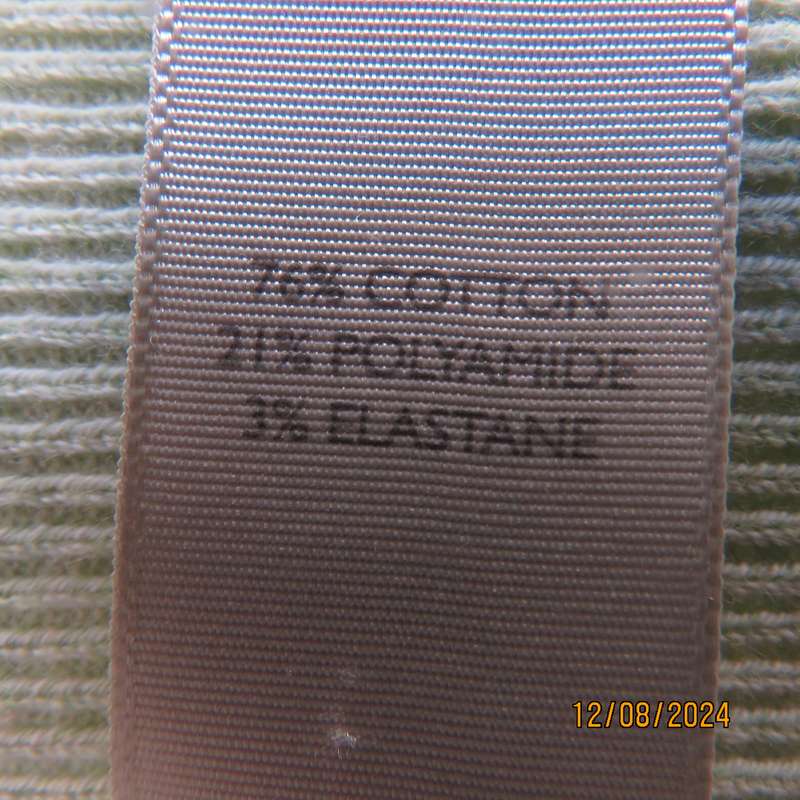Soft mint green cotton/polyamide stretch knitted size 34 top by PURE. V front.Button decor. As new