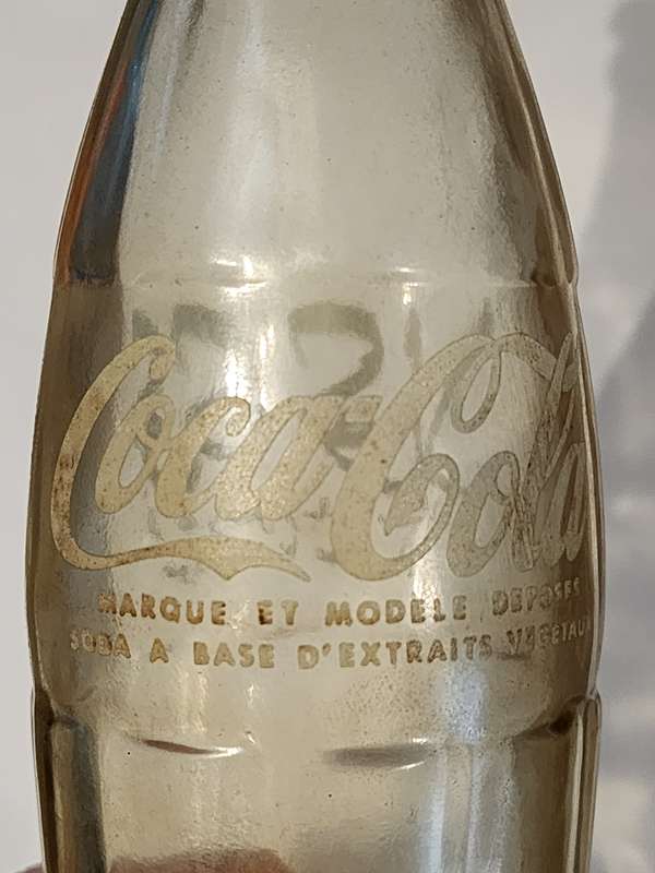 Coke Coca-Cola glass bottle with cap Arabic / French