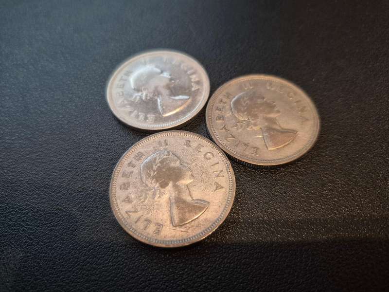 3 Coins - Two and a Half Shillings 1953 1954 1955