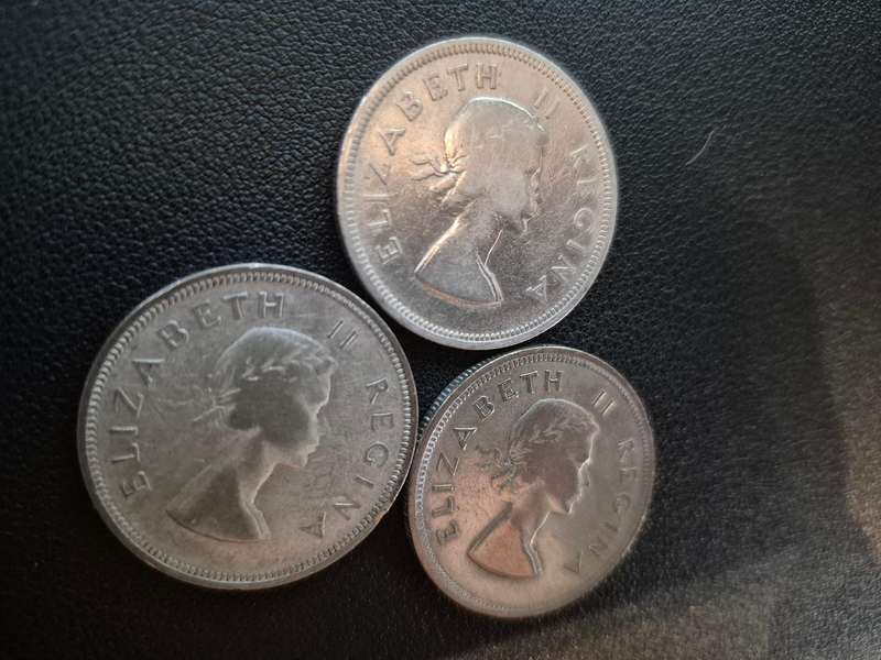 3 Coins - Two and a Half Shillings 1953 1954 1955