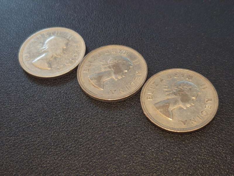 3 Coins - Two and a Half Shillings 1953 1954 1955 (1 bid takes all) L7