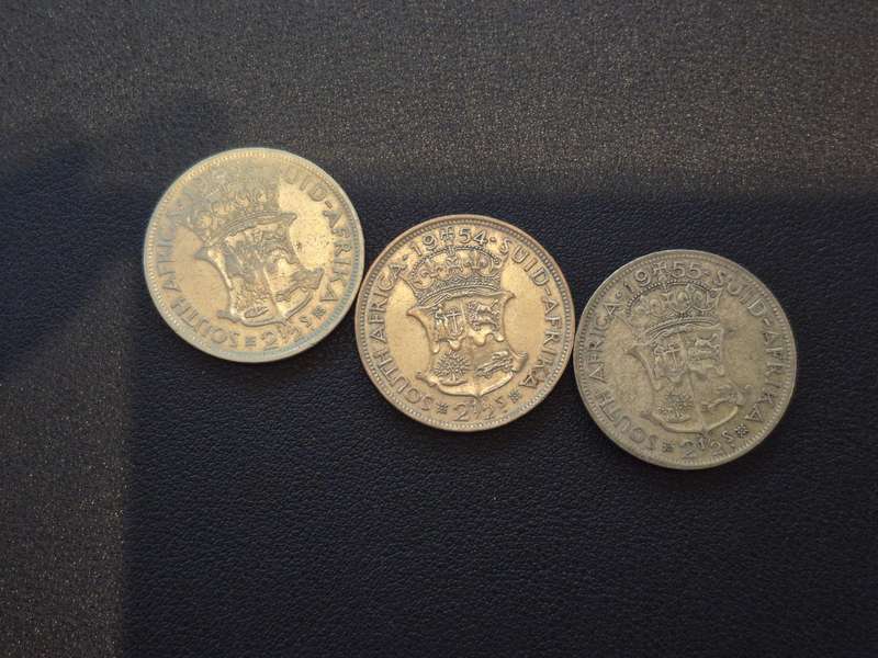 3 Coins - Two and a Half Shillings 1953 1954 1955 (1 bid takes all) L7