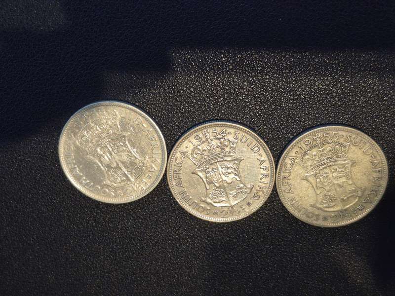 3 Coins - Two and a Half Shillings 1953 1954 1955 (1 bid takes all) L7