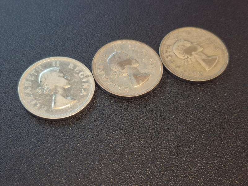 3 Coins - Two and a Half Shillings 1953 1954 1955 (1 bid takes all) L7
