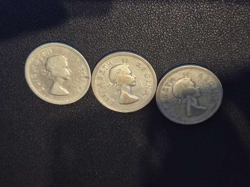 3 Coins - Two and a Half Shillings 1953 1954 1955 (1 bid takes all) L7