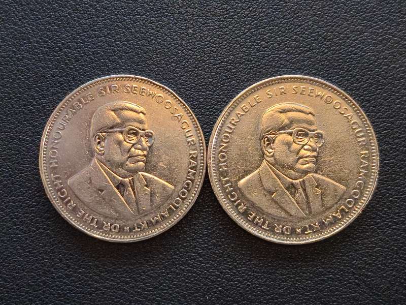 2012 & 2018 Mauritius 5 Rupees (2 Coins)