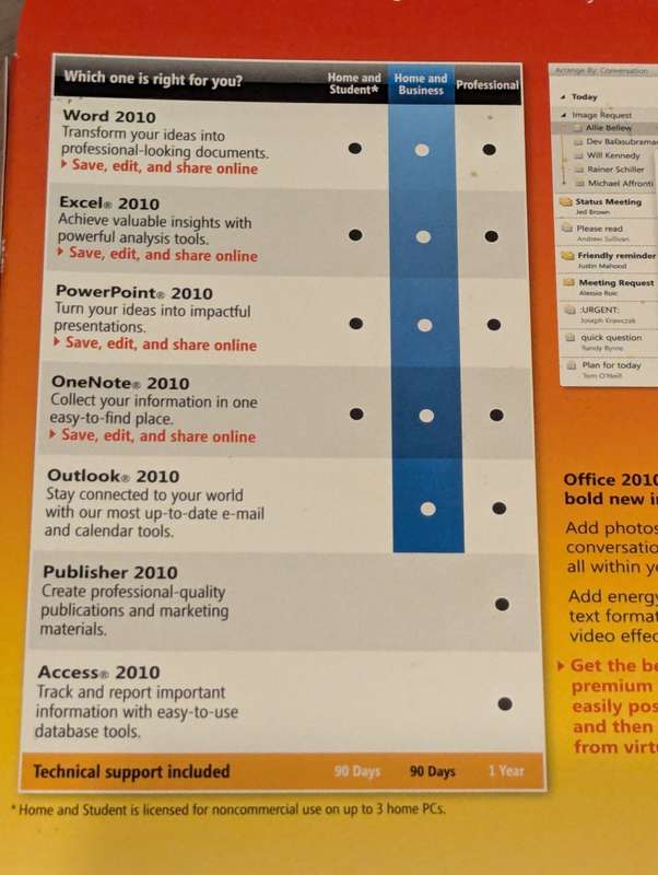 Microsoft Office Home and Business 2010 * Original Authentic Retail Edition
