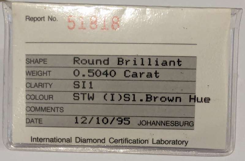 Diamond Round Brilliant 0.5040 carat * Certified