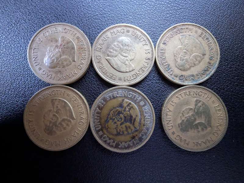 1962 Half Cent Coins x 6