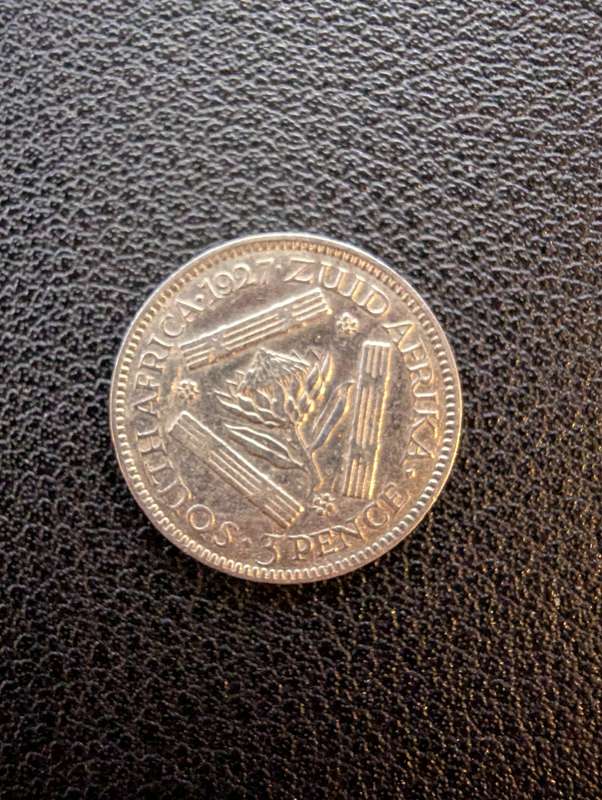1927 Threepence 800 Silver - Obverse Damaged