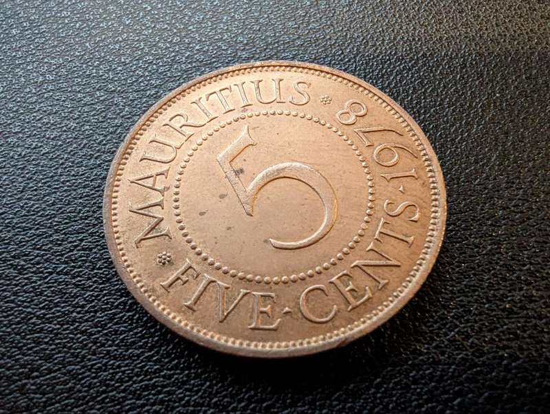 Mauritius 5 Cents - Elizabeth II 1st portrait 1978