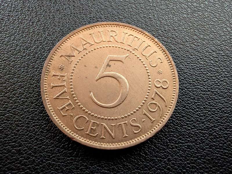 Mauritius 5 Cents - Elizabeth II 1st portrait 1978