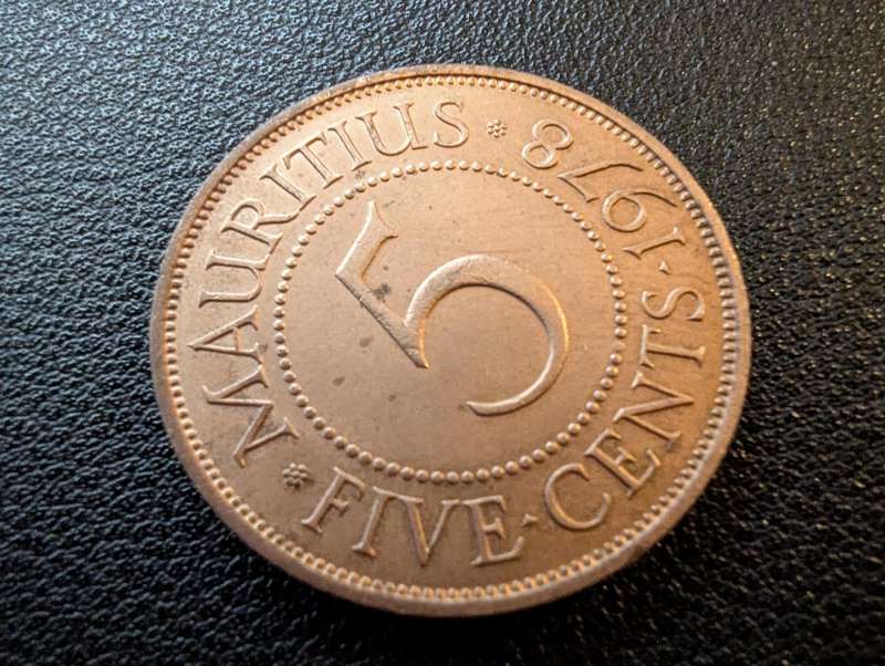 Mauritius 5 Cents - Elizabeth II 1st portrait 1978