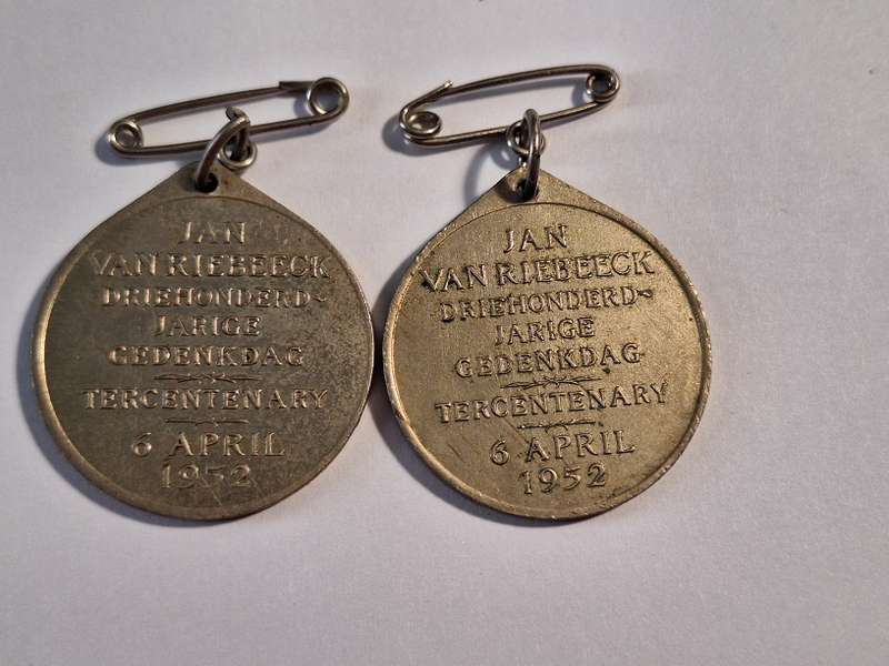 2 x 1952 Jan van Riebeeck 300 year medals