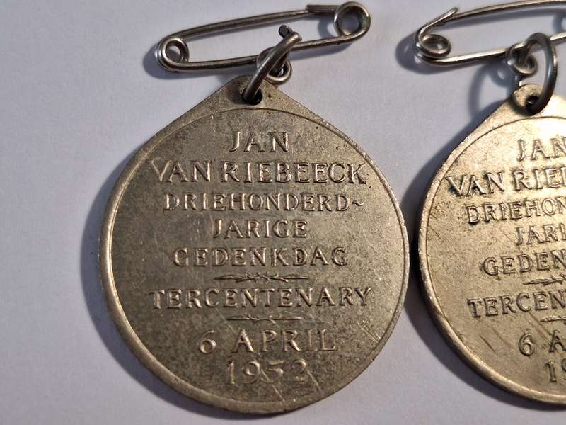 2 x 1952 Jan van Riebeeck 300 year medals