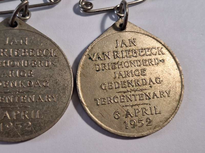 2 x 1952 Jan van Riebeeck 300 year medals