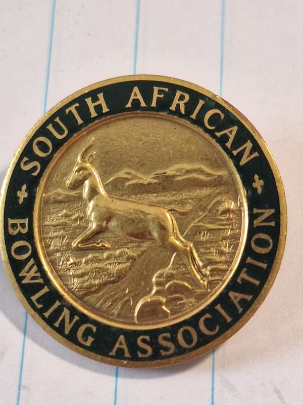 Vintage South African Bowling association pin badge