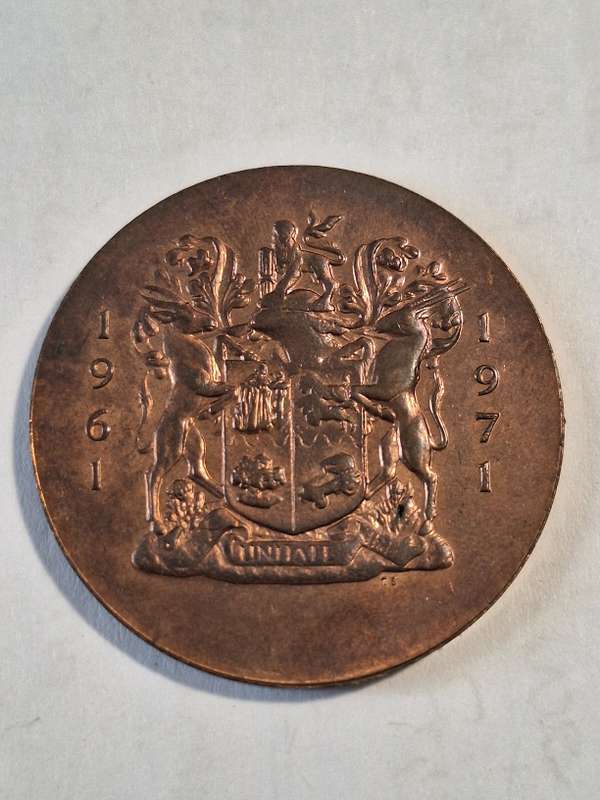 1971 Republic of South Africa 10 year growth medal