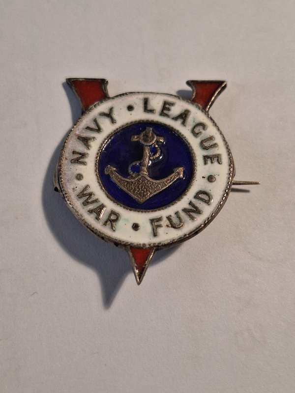 Navy League War Fund badge, silver and enamel