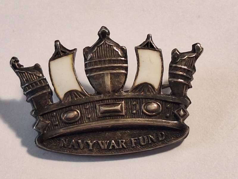 925 Silver Navy War Fund badge