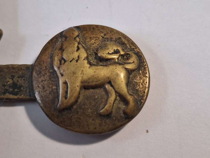 WW1 British brass belt buckle 6 x 6.25cm