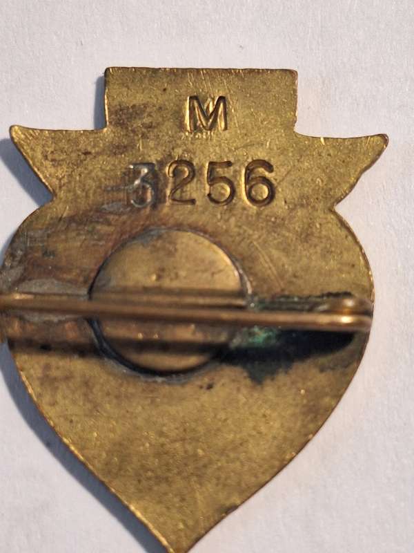 Vintage numbered blood donor badge